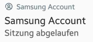 samsung account sitzung abgelaufen