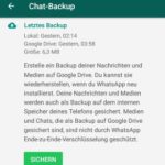 WhatsApp Backup erstellen