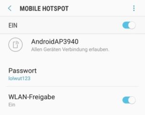 Android Hotspot Portweiterleitung