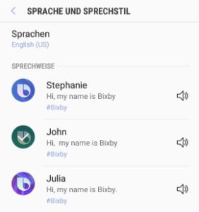Bixby Stimme einstellen